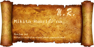 Mikita Ruszlána névjegykártya